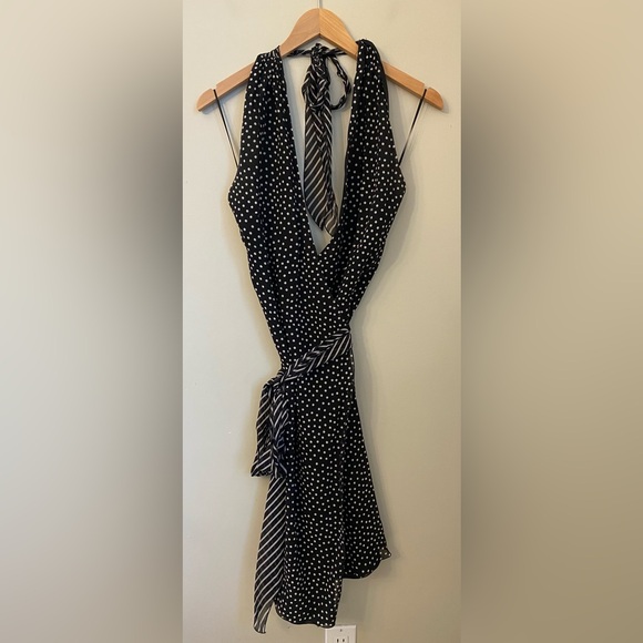 ESCADA 100% Silk Polka Dot Wrap Dress Y2K Vintage Size Eur 36 - Picture 2 of 11